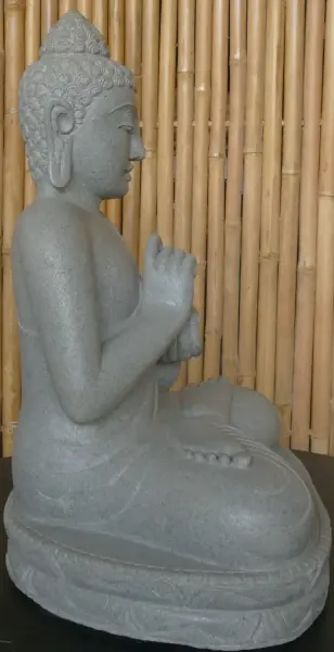 Product image 4 of the product “Seated Buddha made of Riverstone, position Dharmachakra , H. 71cm. ”